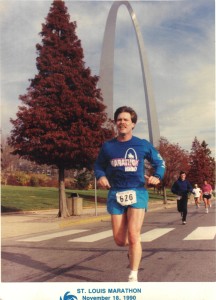 Older but classic marathon photo, back when Joe was faster.